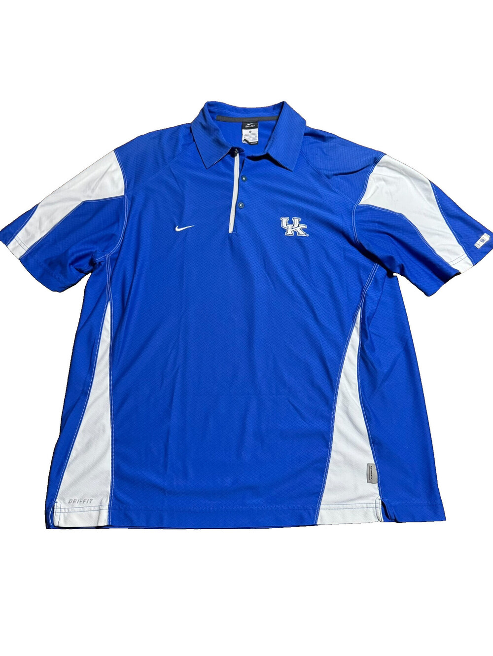 Kentucky Wildcats Shirt Mens XL Blue White NCAA Rare Nike Dri Fit Polo Y2K 22699